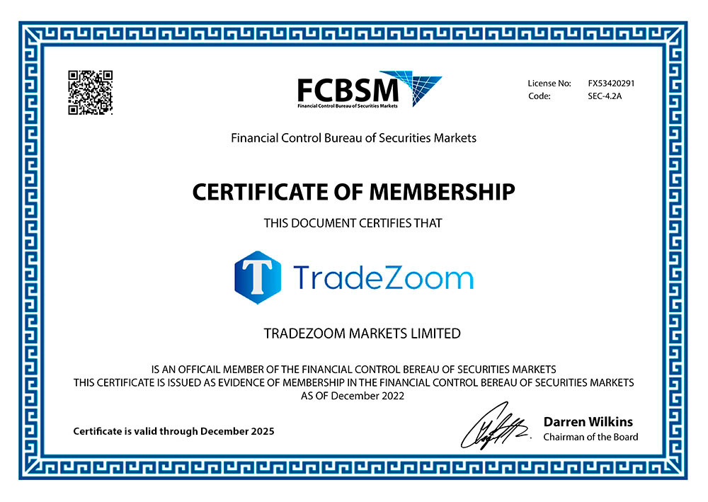 TradeZoom - Certificate of membership